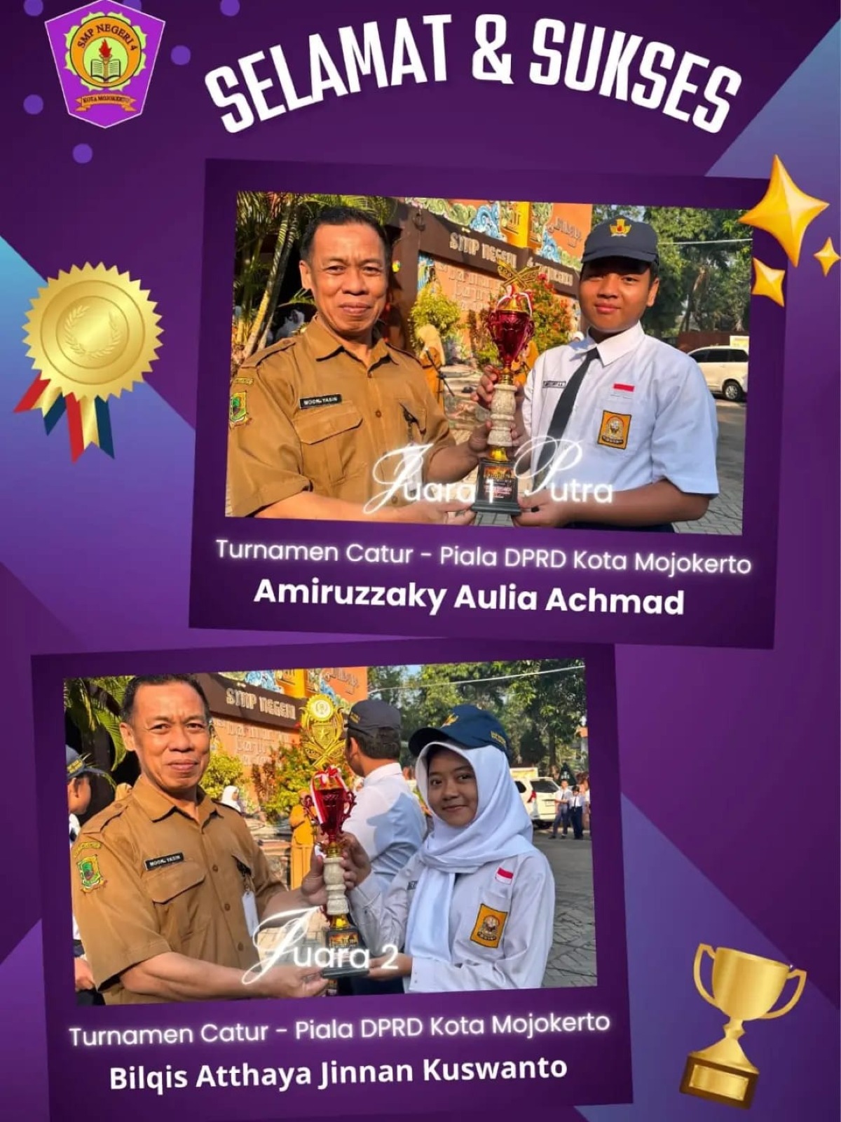 Selamat Meraih Prestasi Zaki dan Bilqis