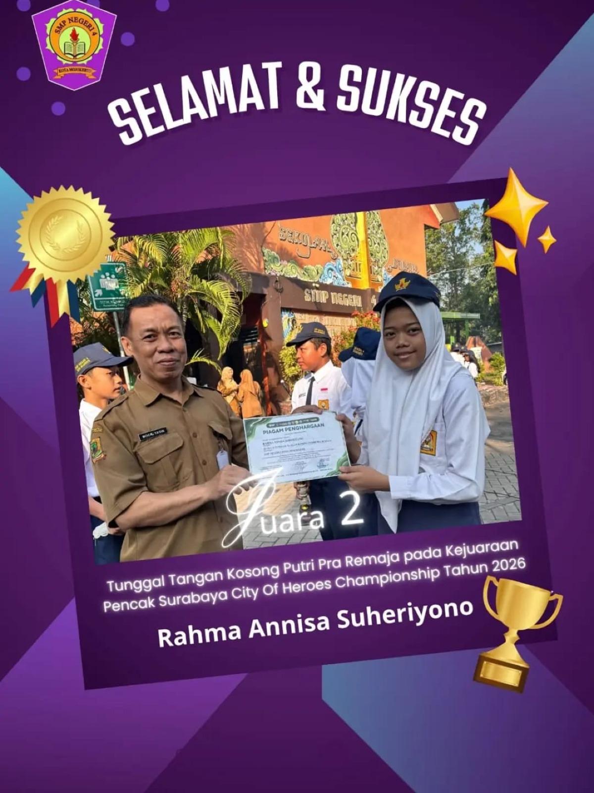Selamat Meraih Prestasi Rahma Anisa